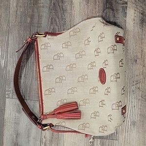 Dooney & Bourke Tan and Brown Shoulder Bag